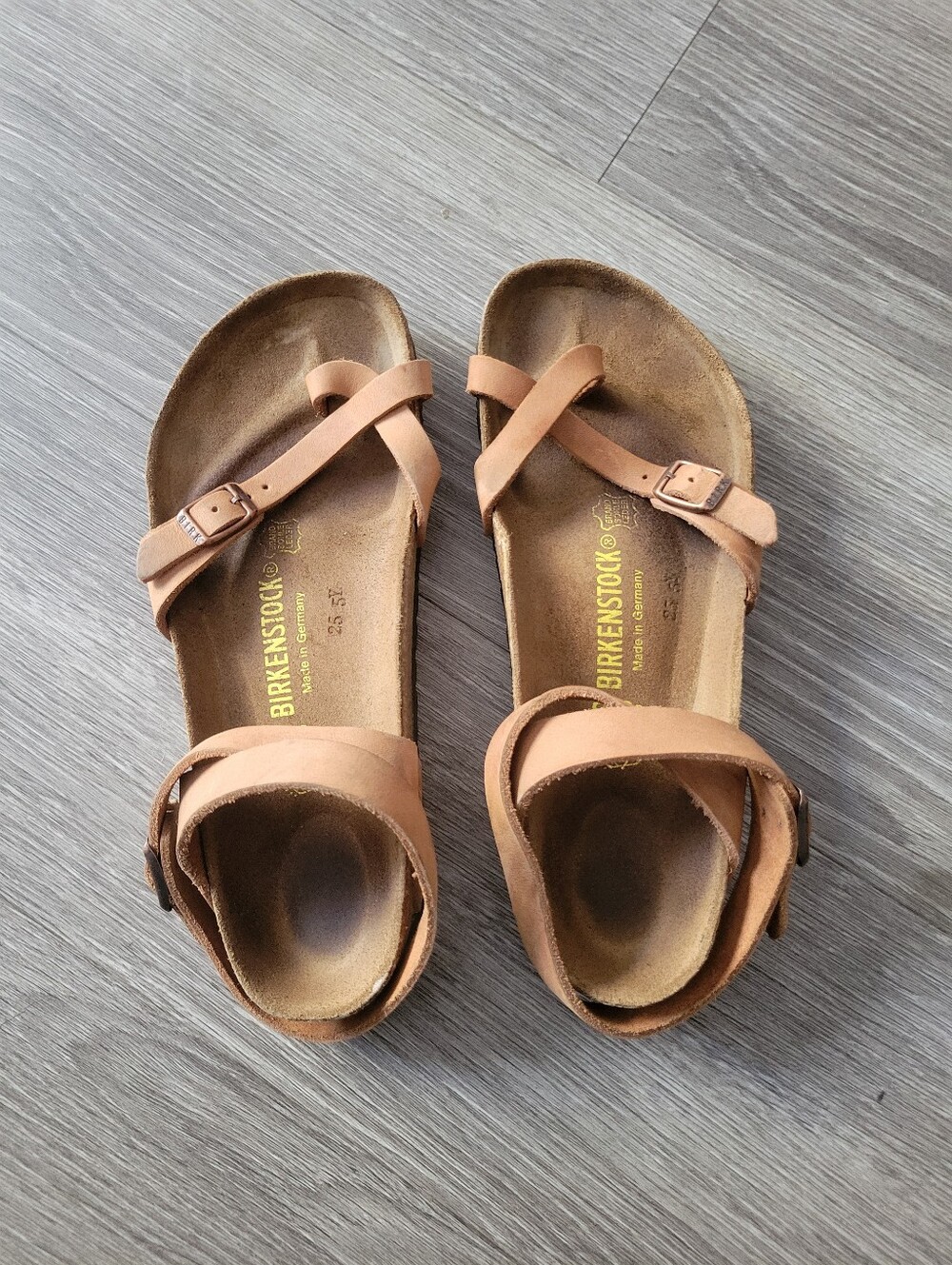 Birkenstock The Yara Brown Unisex Leather Sandals Adjustable Ankle Strap 39 - Picture 2 of 5